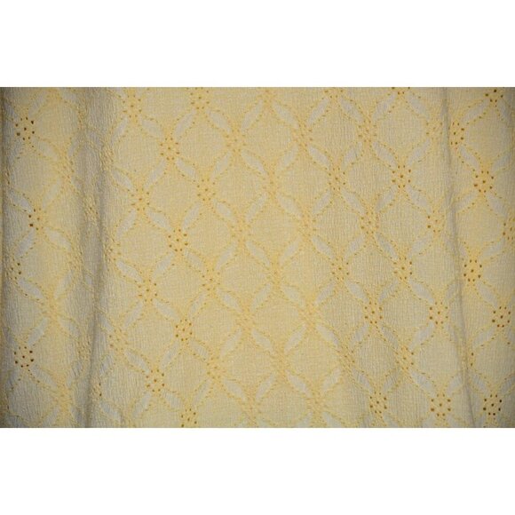 Chico's 4 US XXL 1X Butter Yellow Eyelet Blouse Top 3/4 Ruffle Sleeve Scoop Neck - Picture 9 of 12